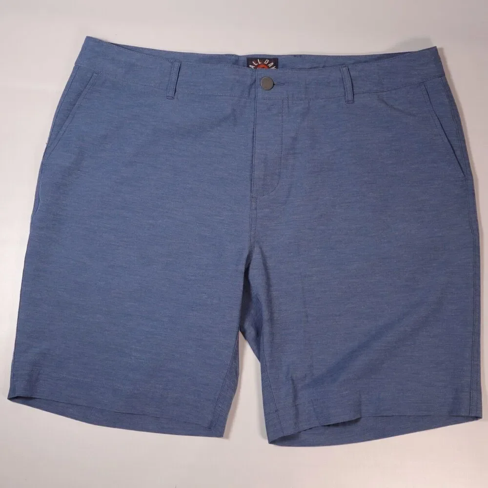 Faherty Mens Size 38 All Day Shorts Blue Zip Fly Drawstring Casual 9” Inseam
